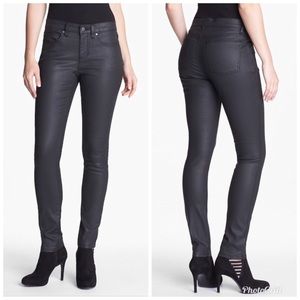 Eileen Fisher 4 Jeans Waxed Denim Skinny Jeans